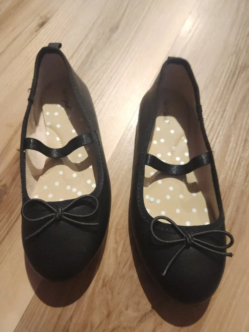 Cat & Jack Black Ballet Flats with Bow LITTLE GIRLS SIZE 12